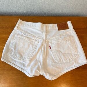 Levi's Women's 501 White Denim Shorts - W28